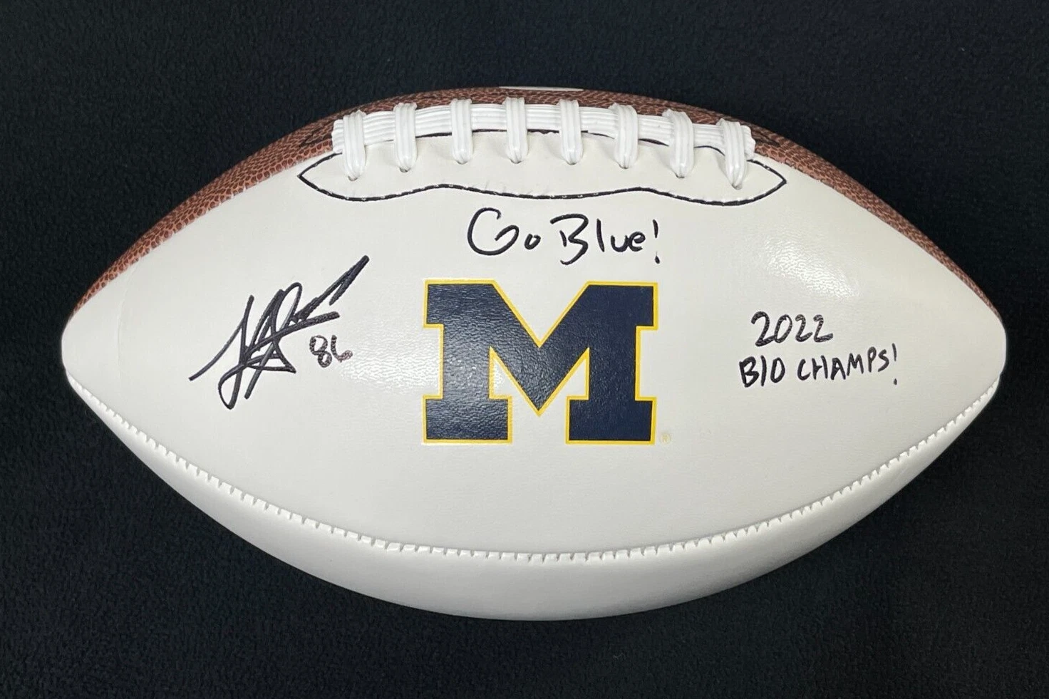 Luke Schoonmaker Signed & Dual Inscribed Michigan Wolverines Football JSA COA
