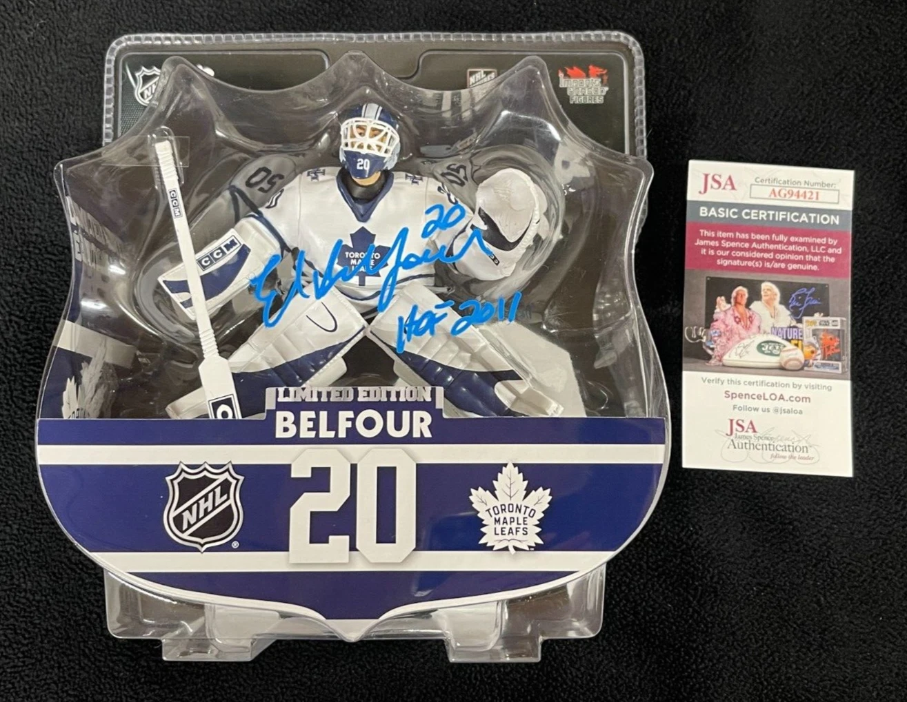 Ed Belfour Signed Toronto Maple Leafs Imports Dragon Limited Figure JSA COA
