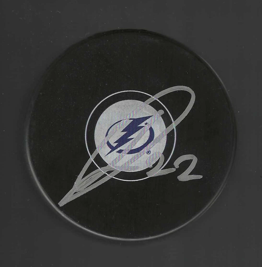 Rudolfs Balcers Signed Tampa Bay Lightning Puck
