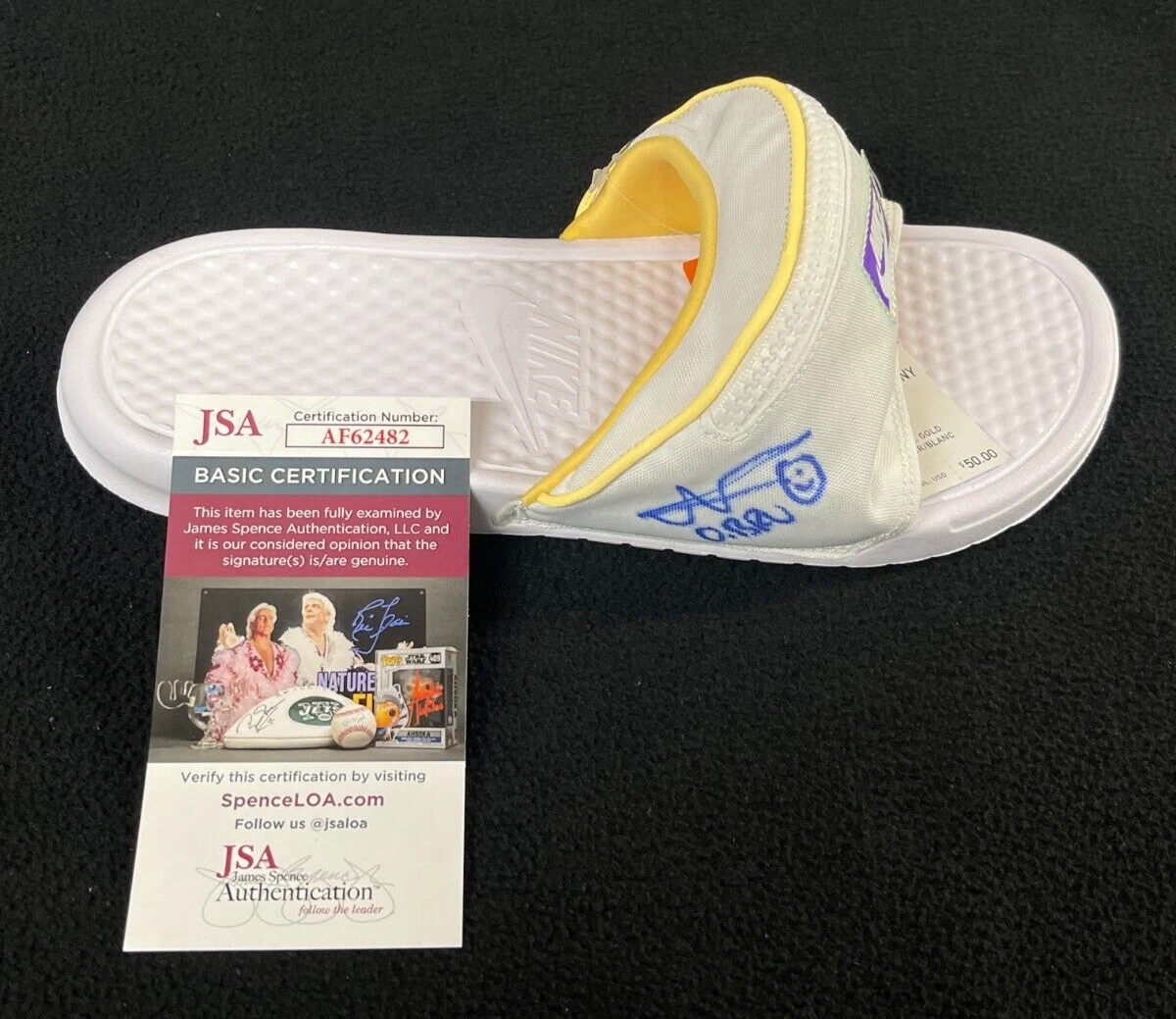 Matt Riddle Signed WWE Raw Pair Of White Nike Fanny Pack Flip Flop JSA COA
