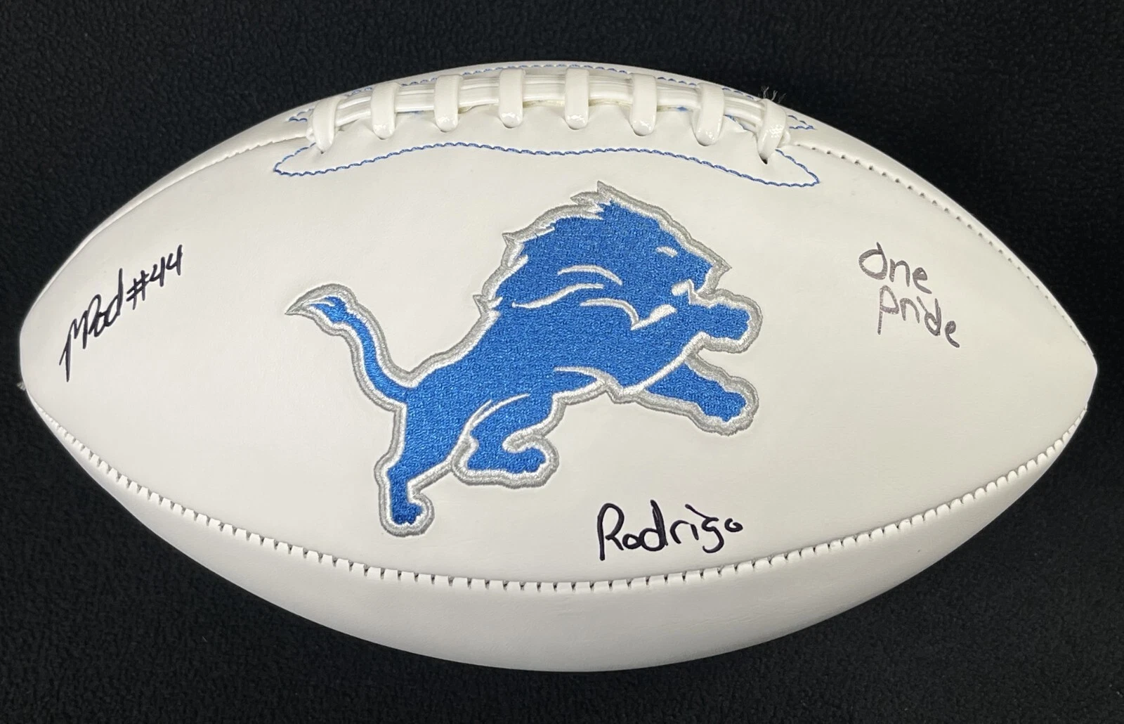 Malcolm Rodriguez Signed & Inscribed Detroit Lions Football JSA COA One Pride
