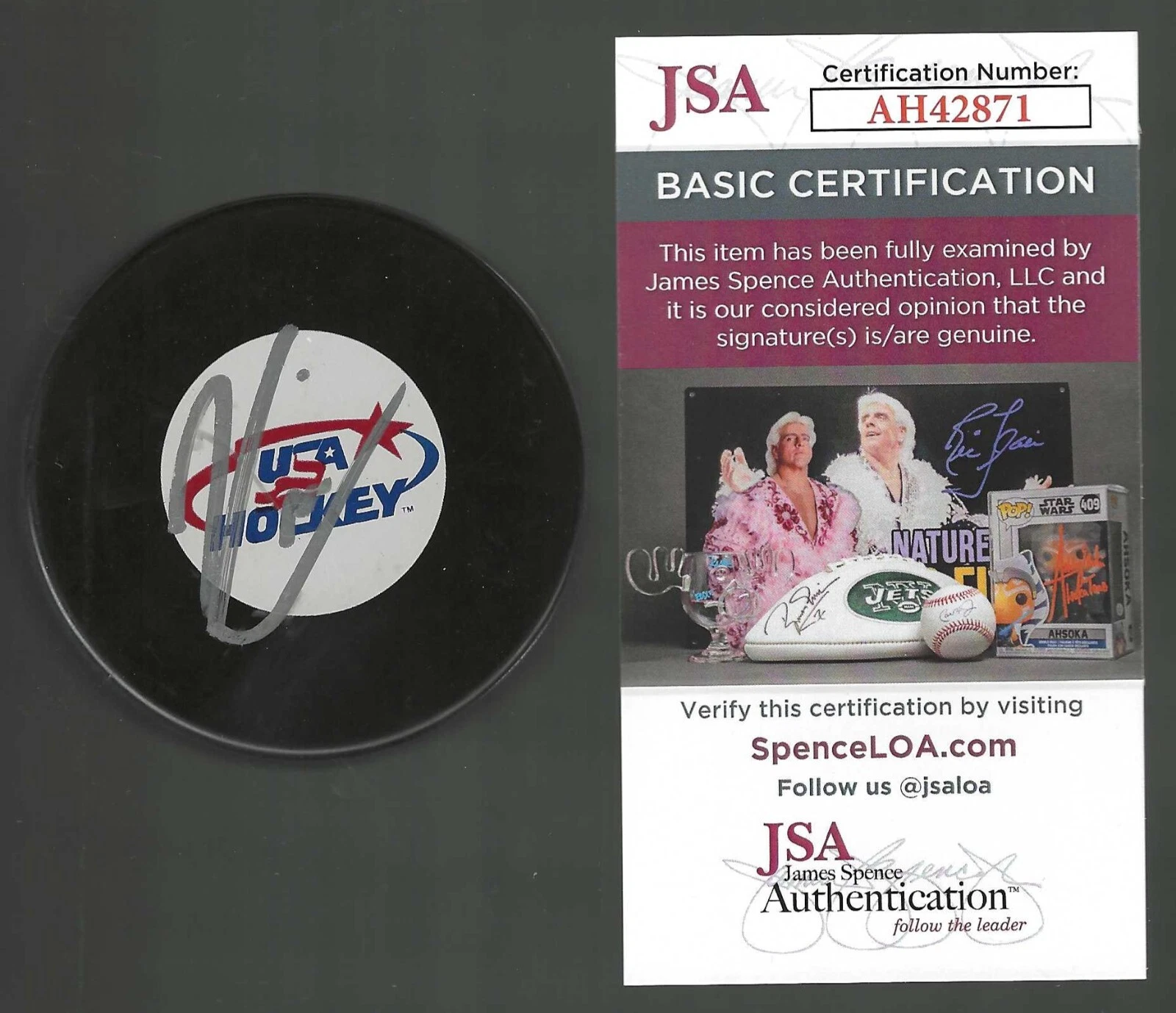 Kyle Connor Signed USA Hockey Puck Winnipeg Jets JSA COA
