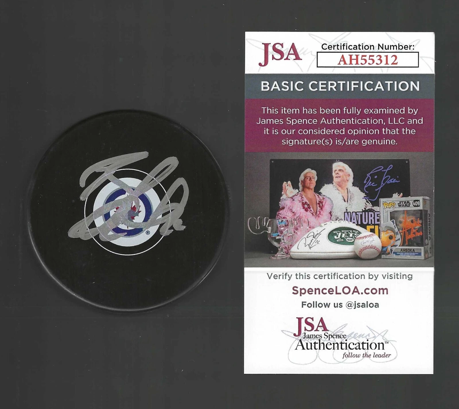 Blake Wheeler Signed Winnipeg Jets Puck JSA COA
