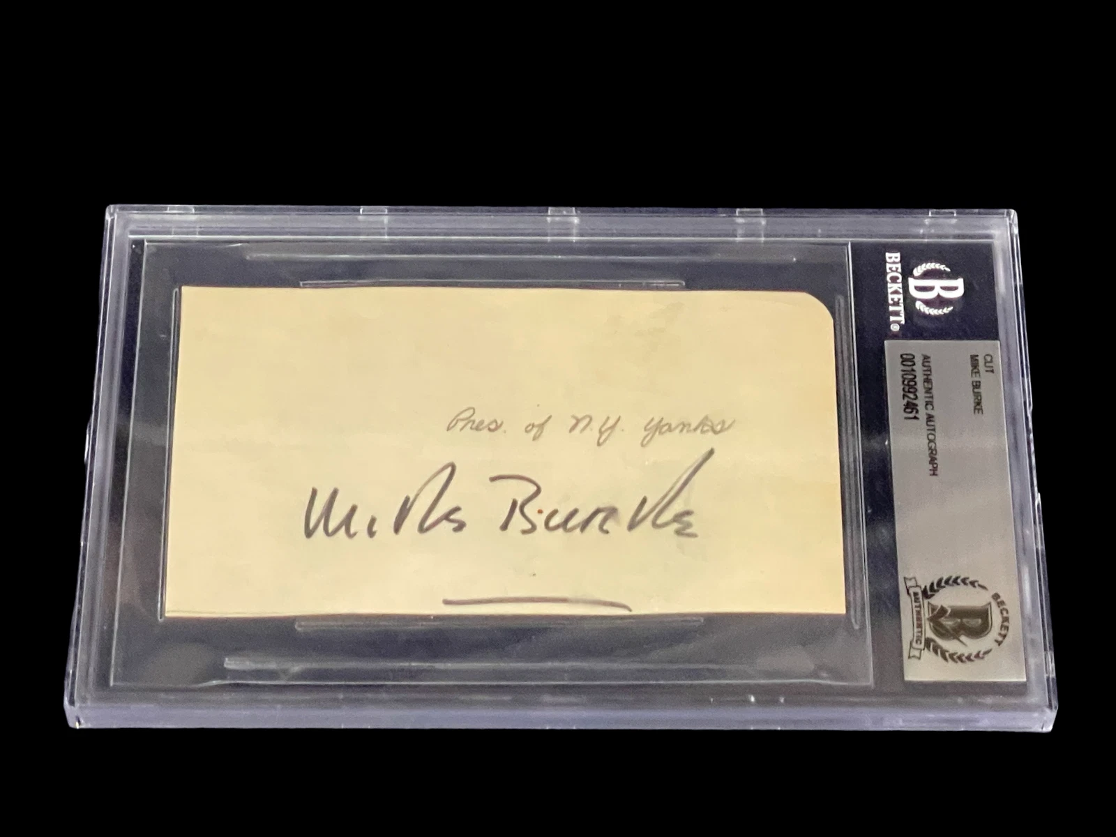 E. Michael Burke New York Yankees Knicks President Signed Autograph BAS Beckett
