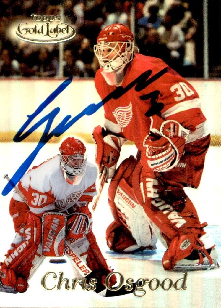 Chris Osgood Signed 1999/00 Topps Gold Label Card #45 Detroit Red Wings
