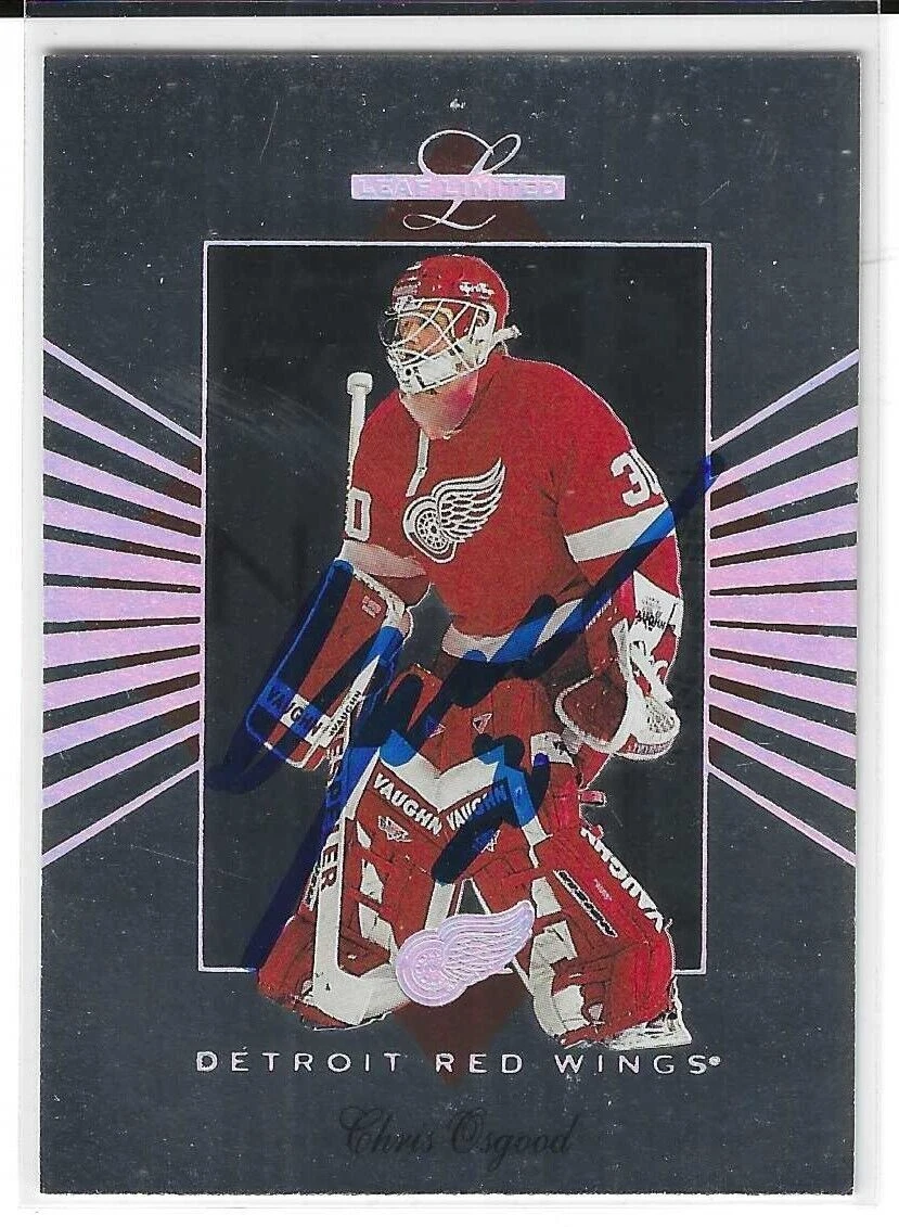 Chris Osgood Signed 1994/95 Leaf Limited Card #96 Detroit Red Wings
