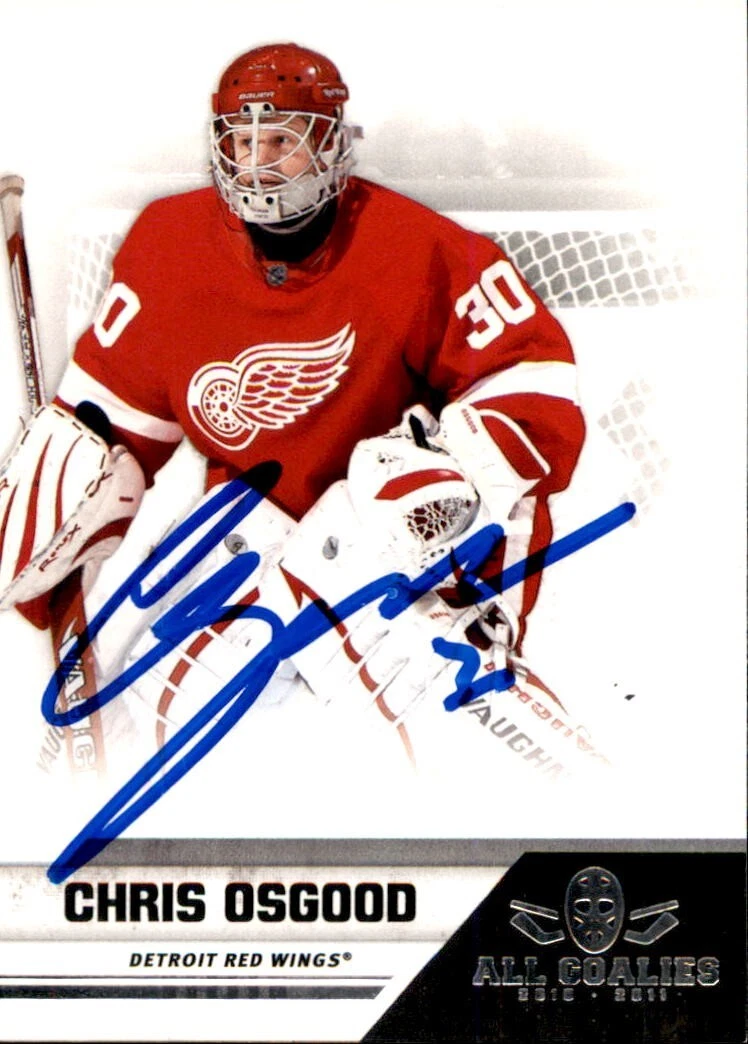 Chris Osgood Signed 2011/12 Panini Card #26 Detroit Red Wings
