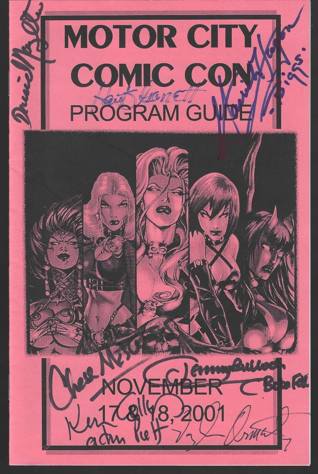 Detroit Motor City Comic Con 2001 Program Signed By 7 Celebrity Guests JSA COA
