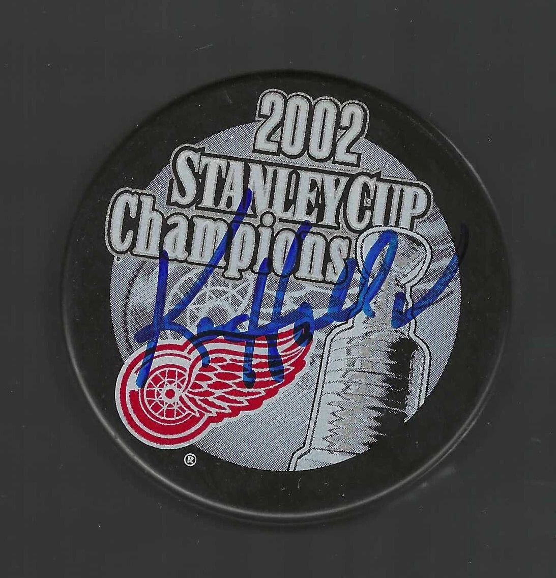 Ken Holland Signed Detroit Red Wings 2002 Stanley Cup Champions Puck
