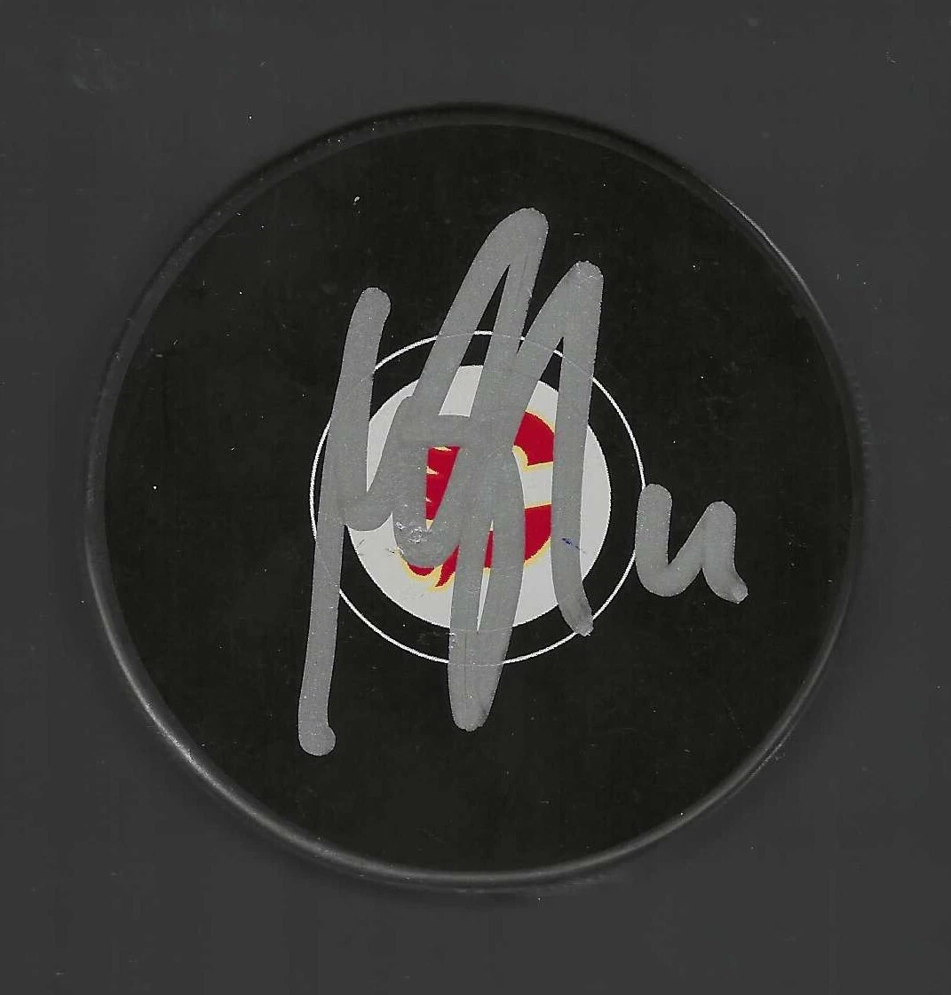 Mikael Backlund Signed Calgary Flames Puck

