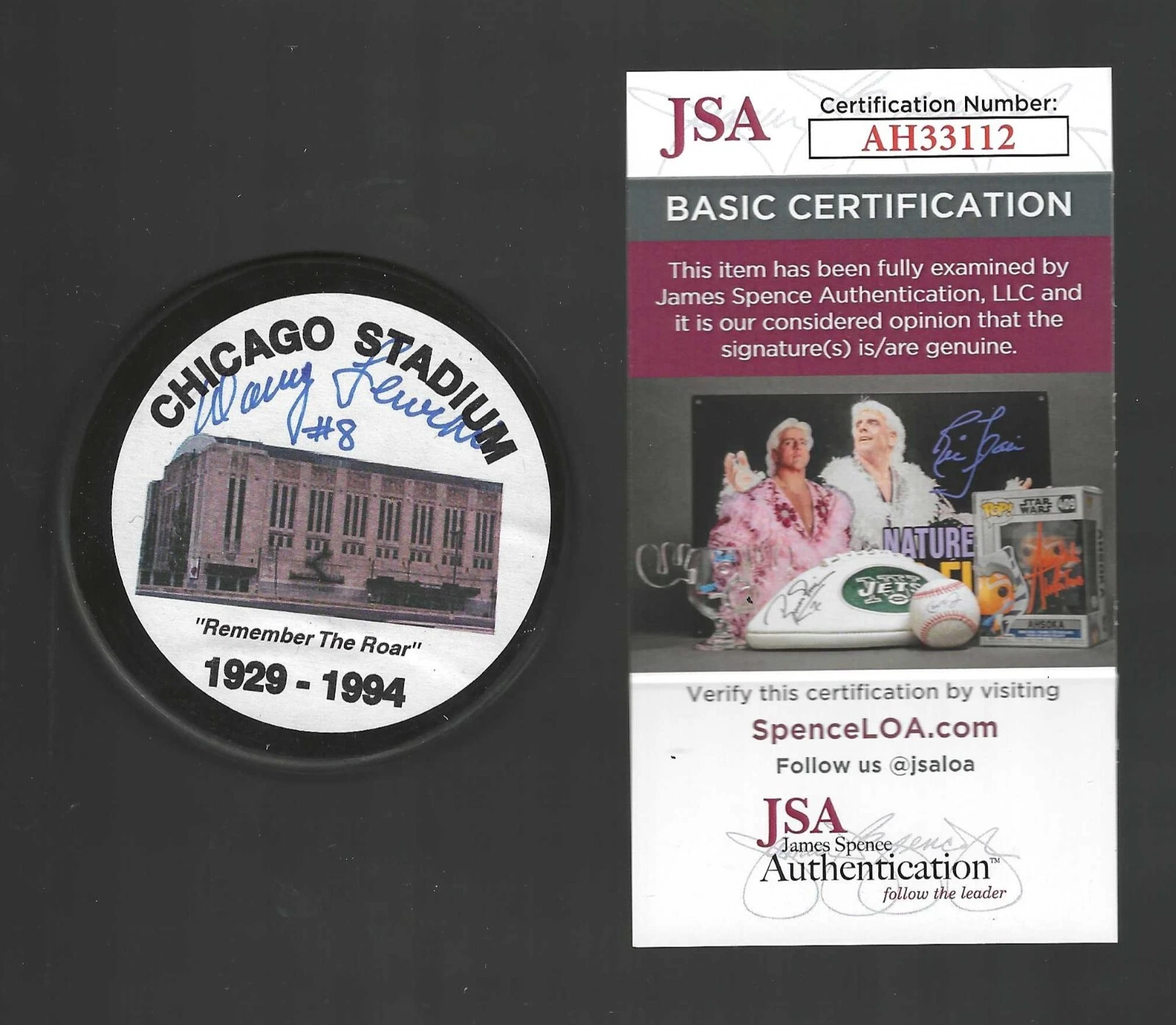 Danny Lewicki Signed Chicago Blackhawks Stadium Puck JSA COA
