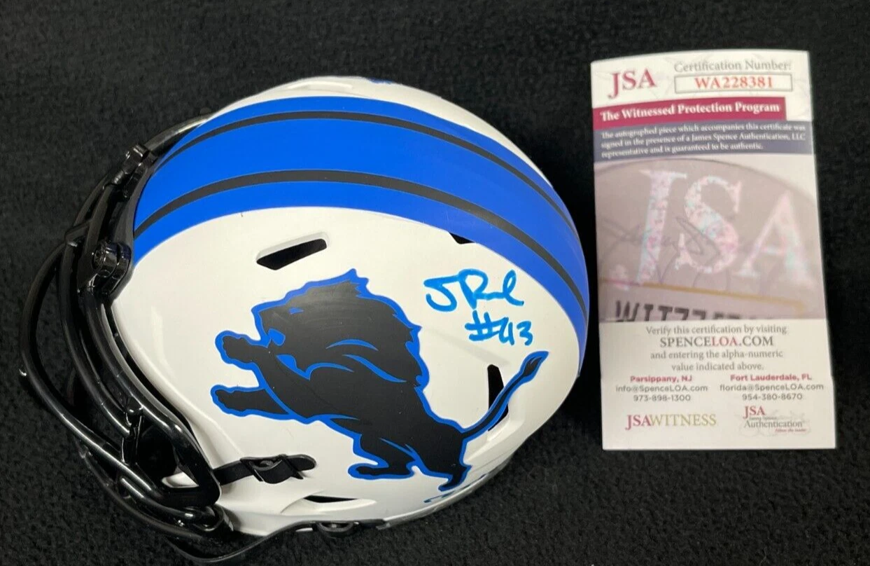 Josh Paschal Signed & Inscribed Detroit Lions Mini Helmet JSA Witness COA
