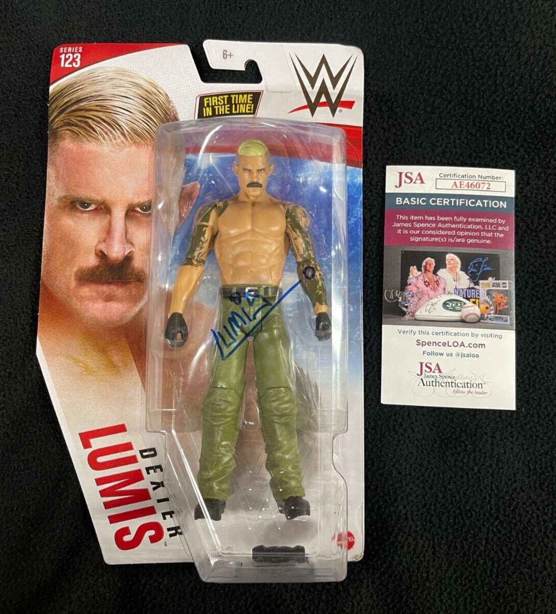 Dexter Lumis Signed & Inscribed WWE 1st Time In Line Action Figure JSA COA
