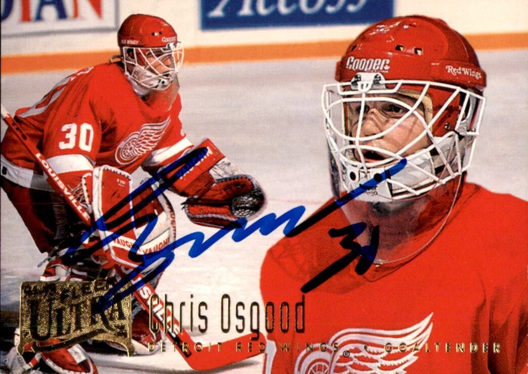 Chris Osgood Signed 1994/95 Fleer Ultra Card #64 Detroit Red Wings
