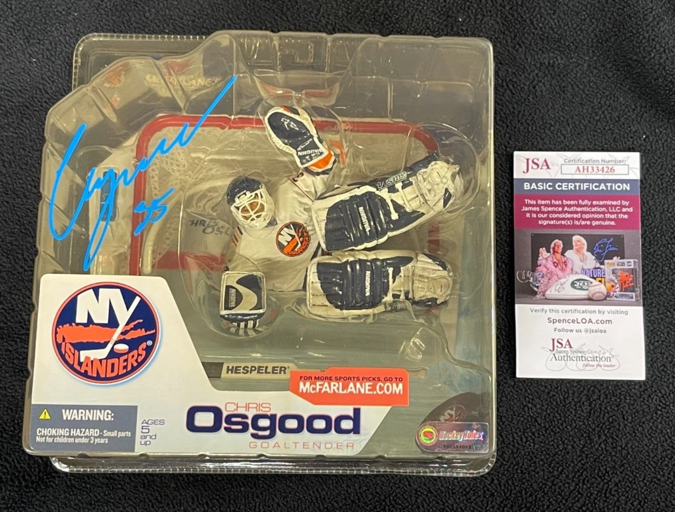 Chris Osgood Signed New York Islanders McFarlane Action Figure JSA COA
