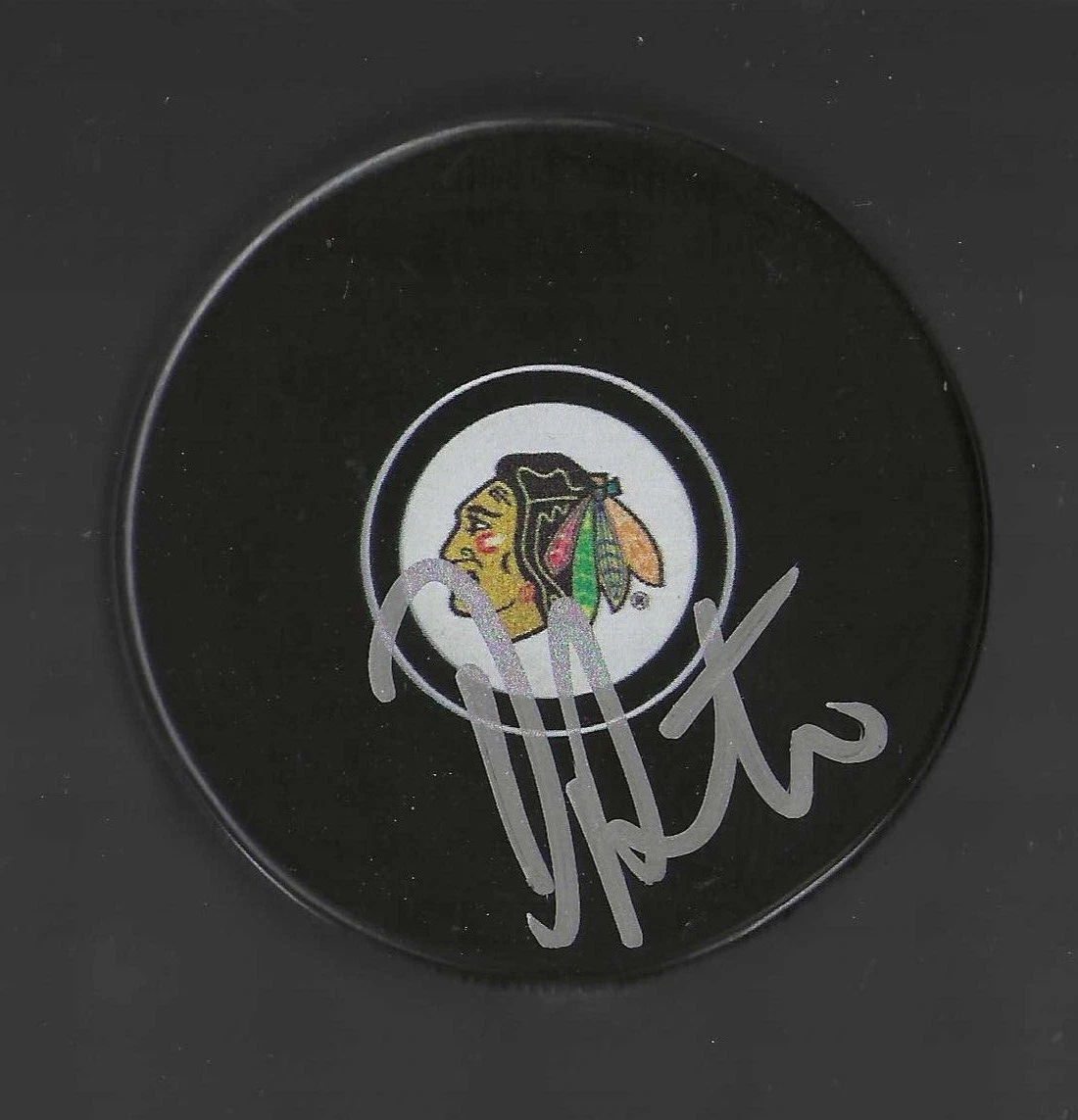 Derek Plante Signed Chicago Blackhawks Puck
