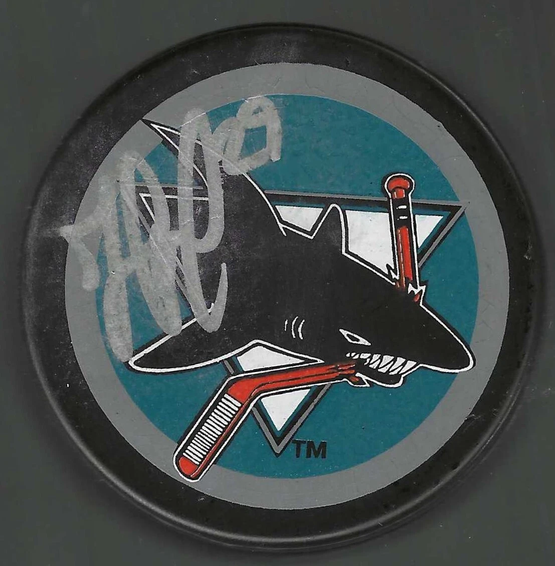 Jimmy Waite Signed San Jose Sharks Souvenir Puck
