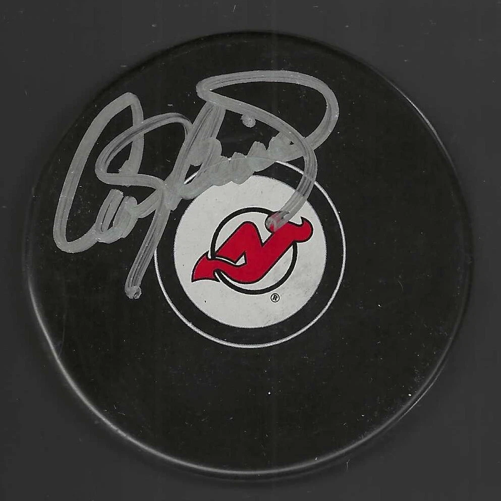 Andy Brickley Signed New Jersey Devils Puck

