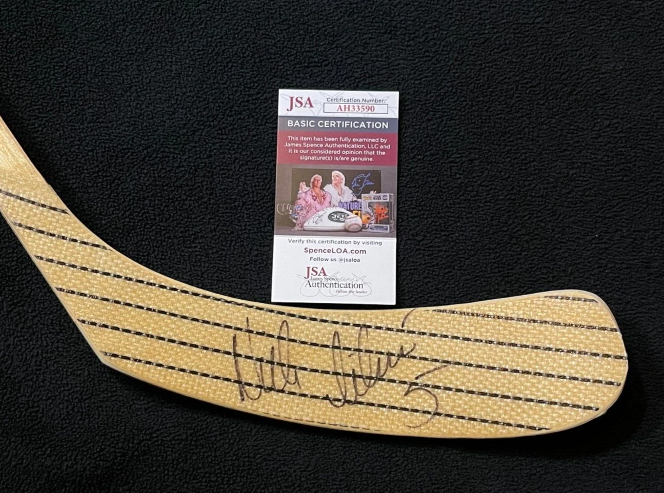 Nicklas Lidstrom Full Name Signed Detroit Red Wings Sunoco Stick JSA COA
