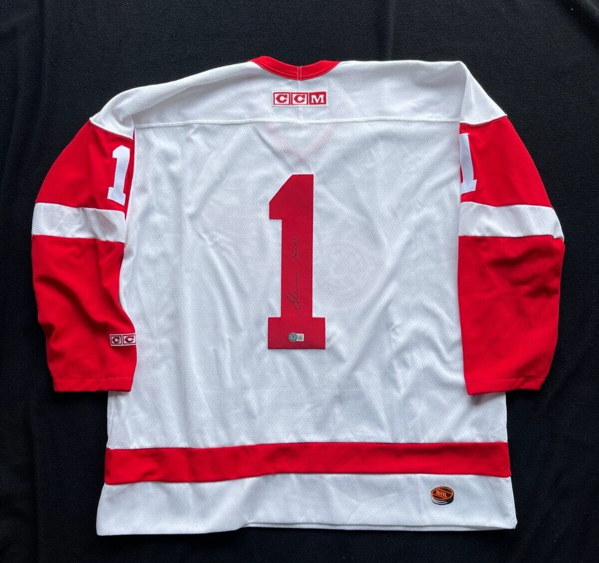 Glenn Hall Signed Detroit Red Wings CCM Jersey Size XL Beckett COA NWOT
