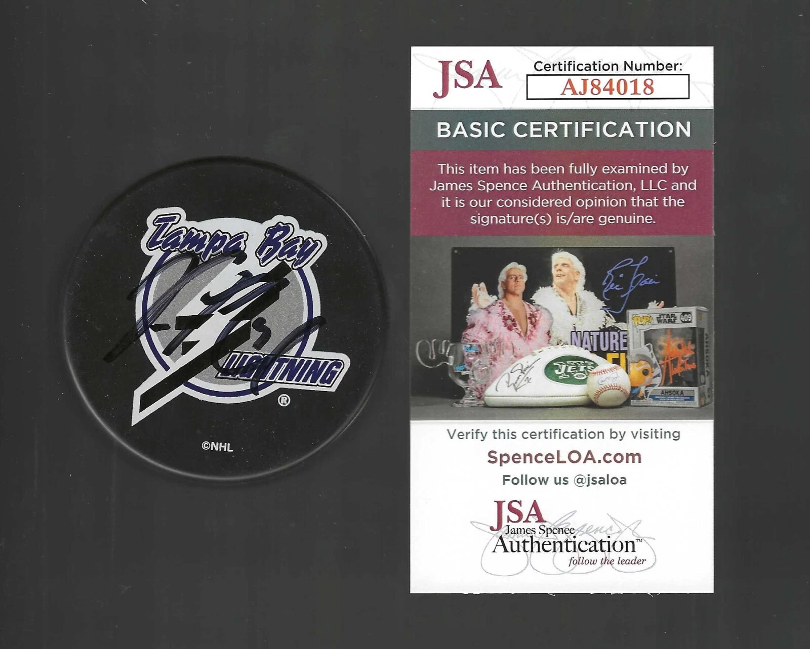 Vincent Lecavalier Signed Tampa Bay Lightning Souvenir Puck JSA COA
