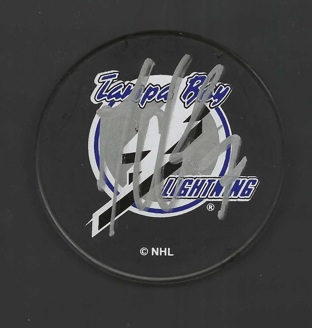 Michel Ouellet Signed Tampa Bay Lightning Souvenir Puck
