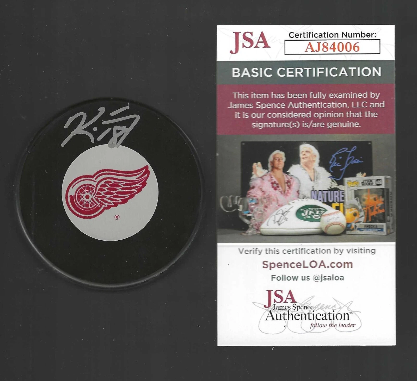 Kirk Maltby Signed Detroit Red Wings Puck JSA COA
