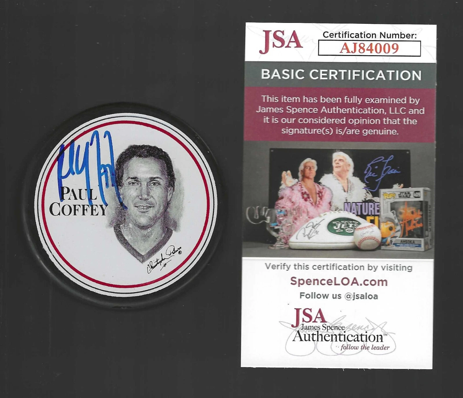 Paul Coffey Signed Detroit Red Wings Burger King Litho Puck JSA COA
