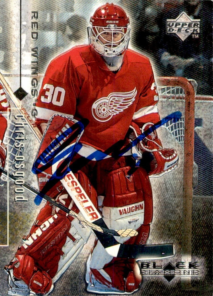 Chris Osgood Signed 1998/99 UD Black Diamond Card #32 Detroit Red Wings
