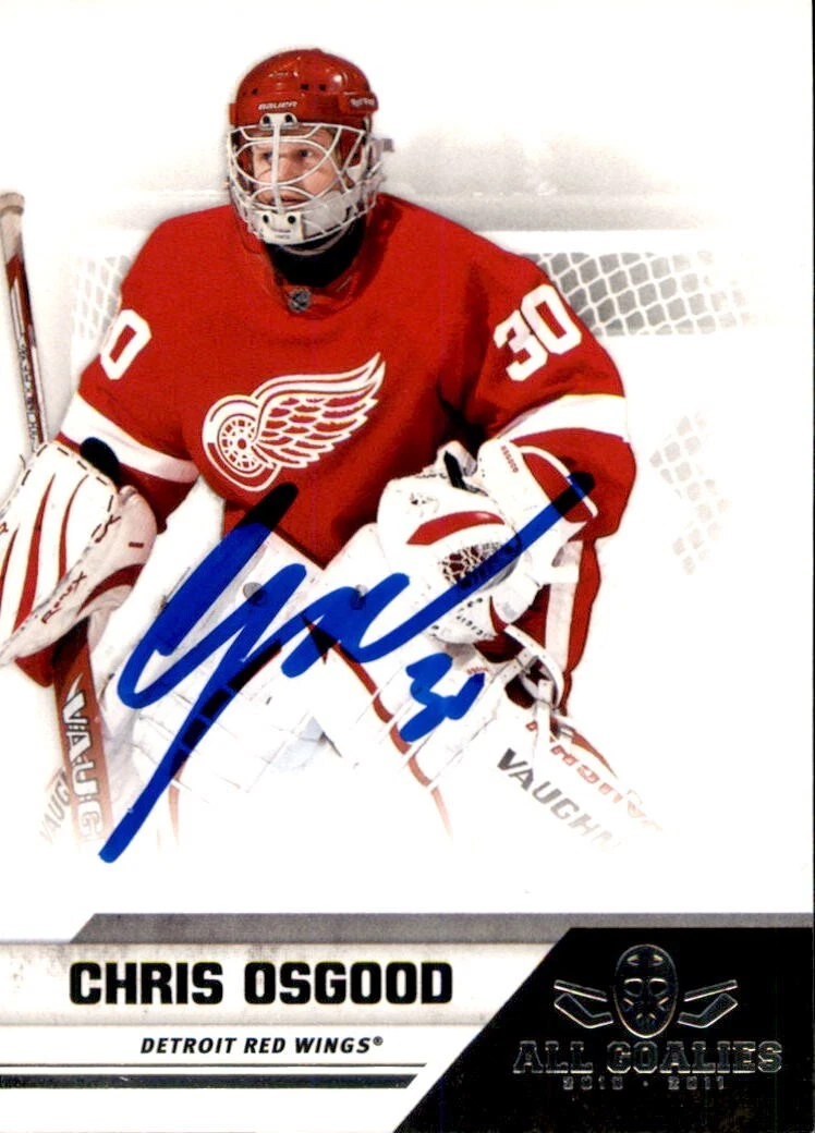 Chris Osgood Signed 2010/11 Panini All Goalies Card #26 Detroit Red Wings
