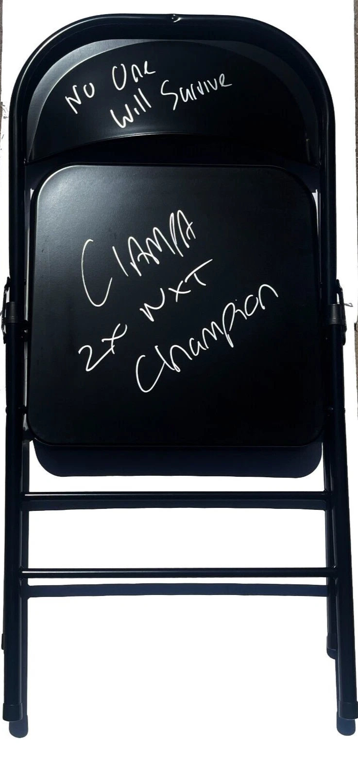 Tommaso Ciampa Signed & Dual-Inscribed 2X NXT Champ Steel Chair Raw WWE JSA COA
