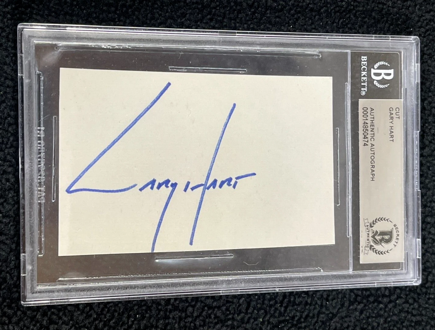 Gary Hart Colorado Senator Signed Beckett Certified Cut Autograph
