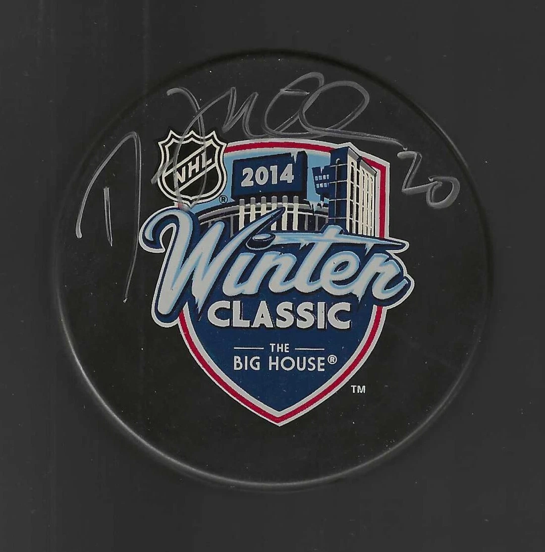Drew Miller Signed Detroit Red Wings 2014 Winter Classic Puck

