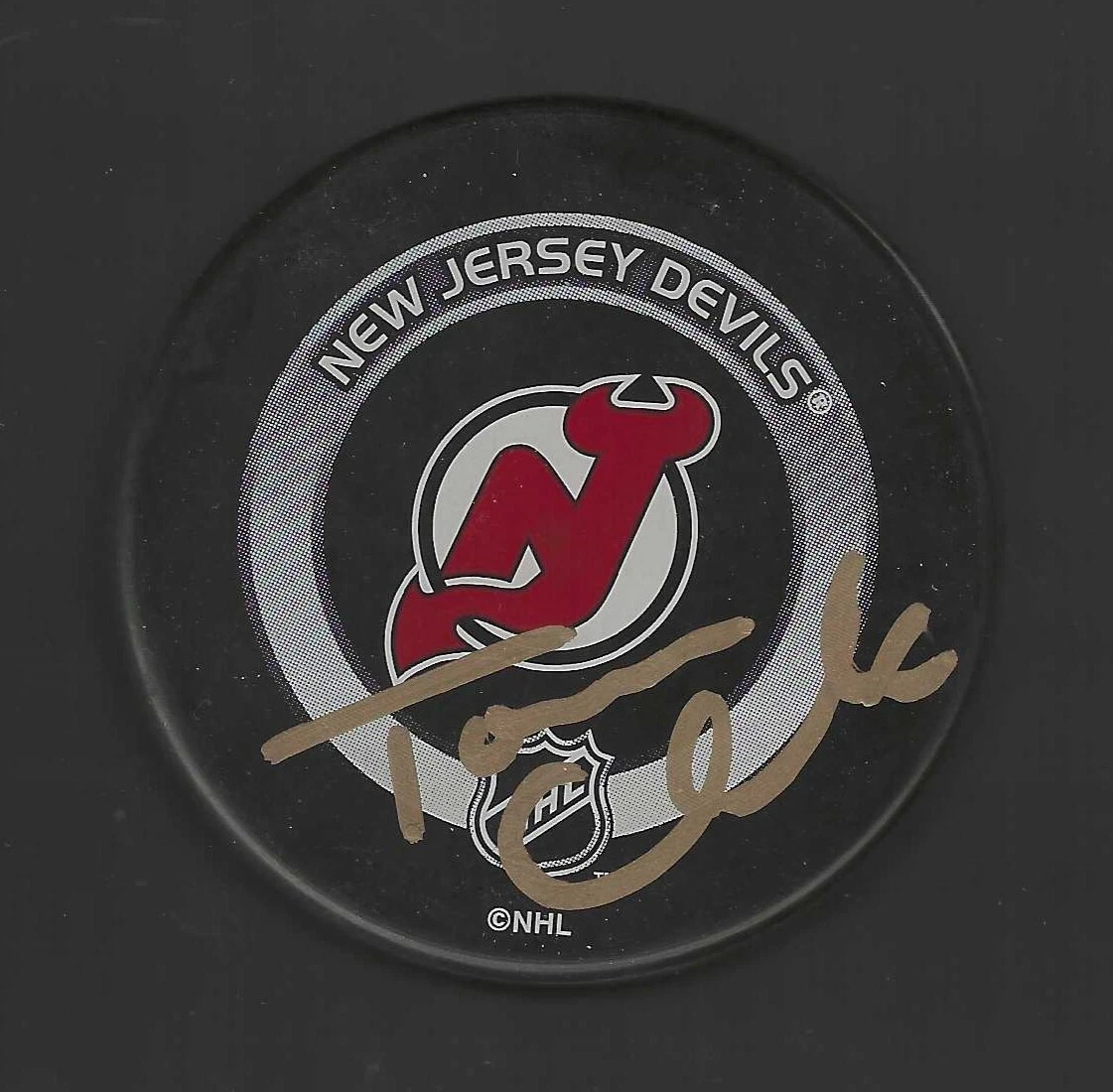 Tom Chorske Signed New Jersey Devils Official Game Puck
