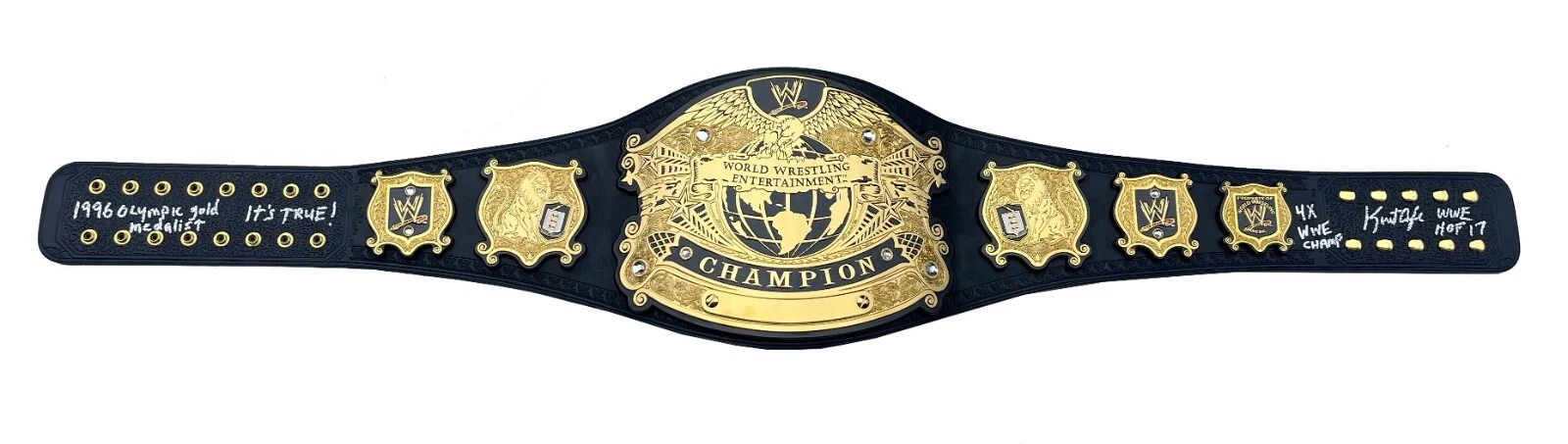 Kurt Angle Signed Multi-Inscribed WWE Undisputed Champion Version 2 Belt JSA COA
