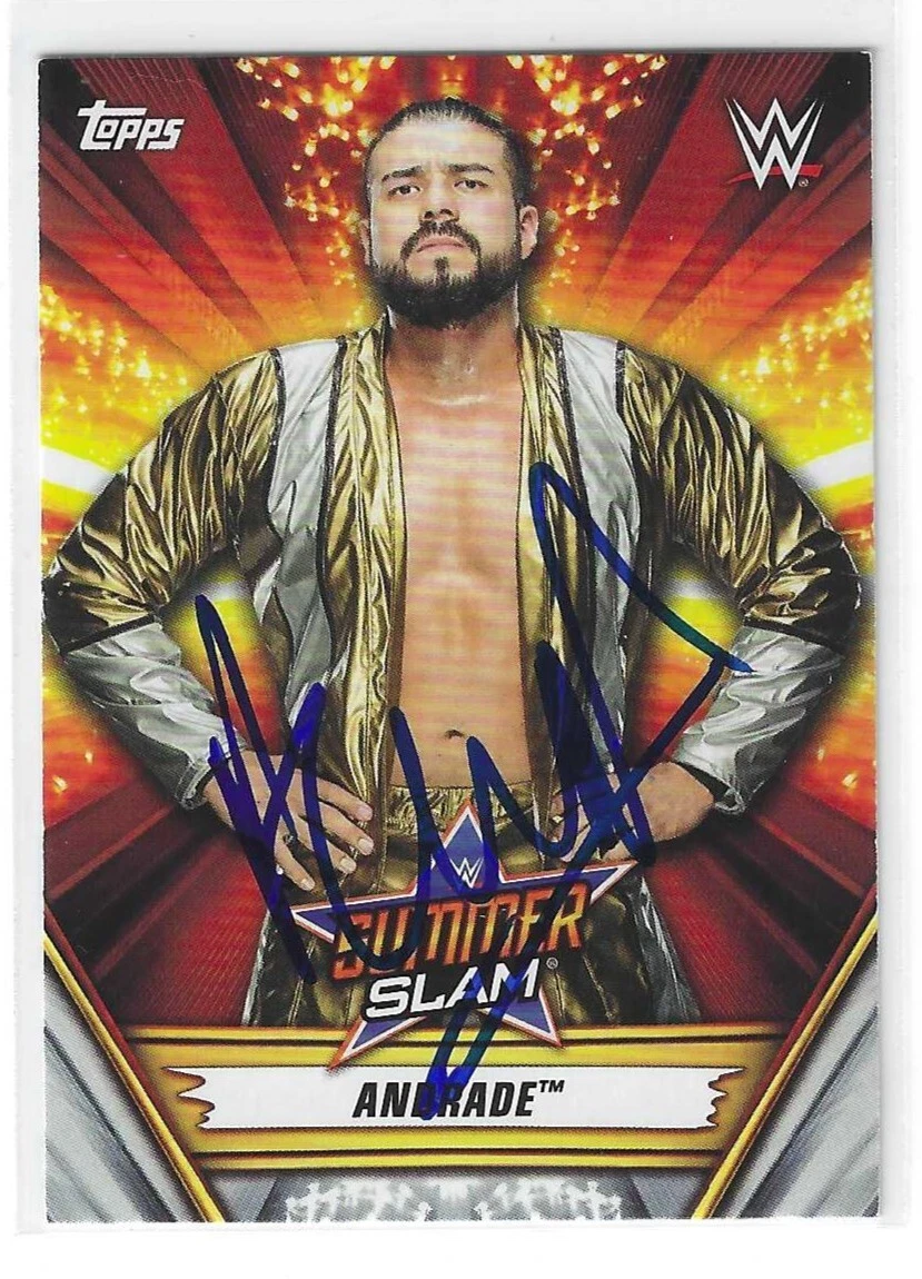 Andrade Signed 2019 Topps WWE Summer Slam Card #30
