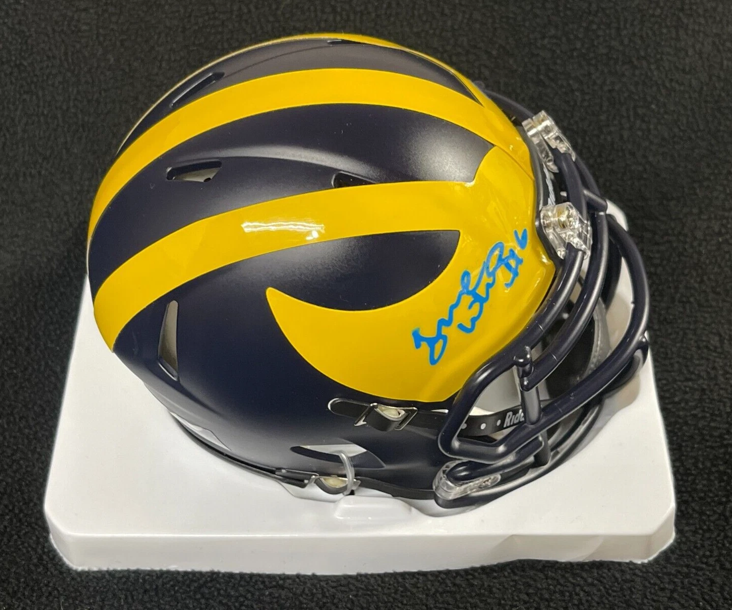 Tyrone Wheatley Signed & Inscribed Michigan Wolverines Mini Helmet Beckett COA
