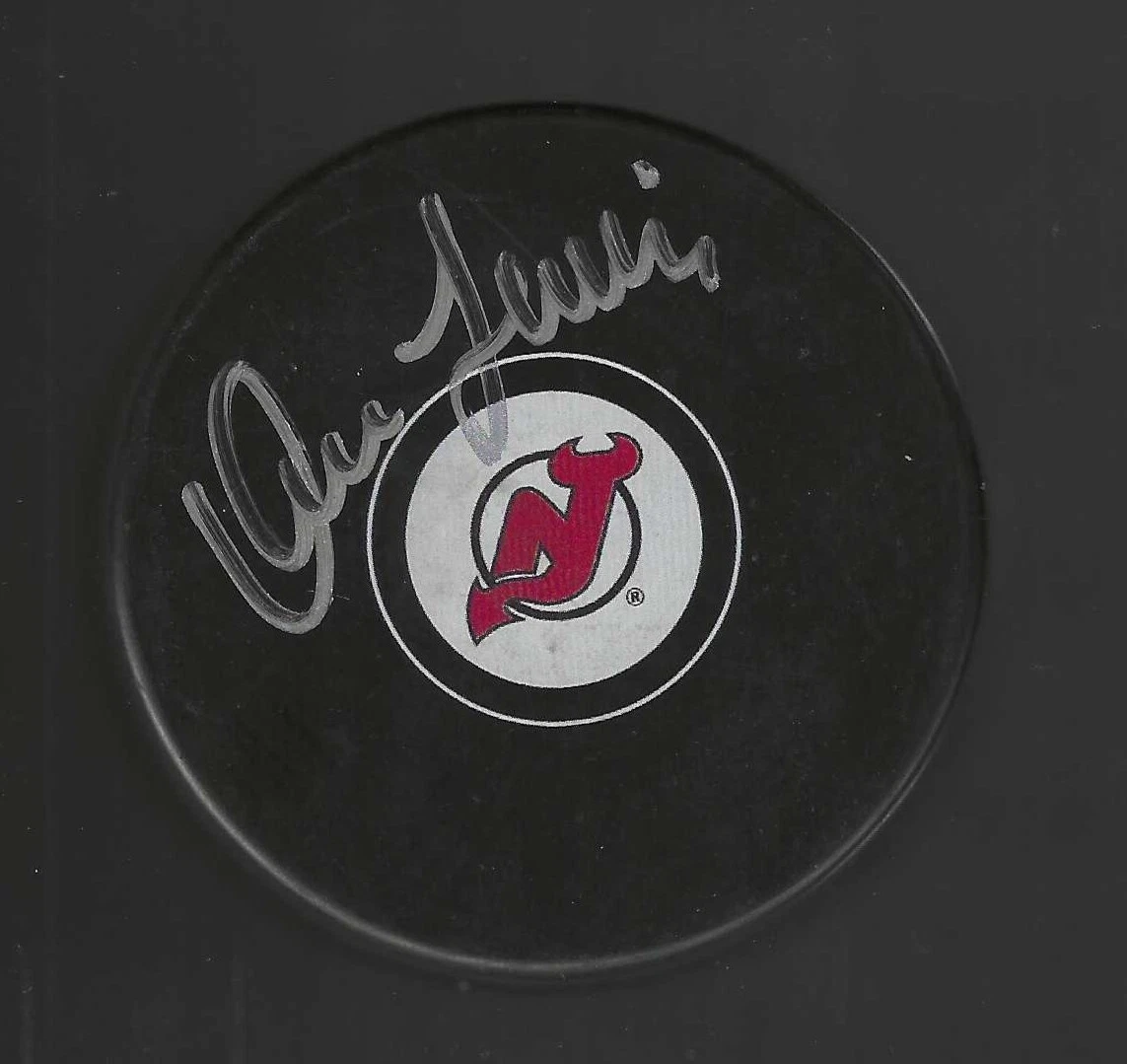 Dave Lewis Signed New Jersey Devils Puck
