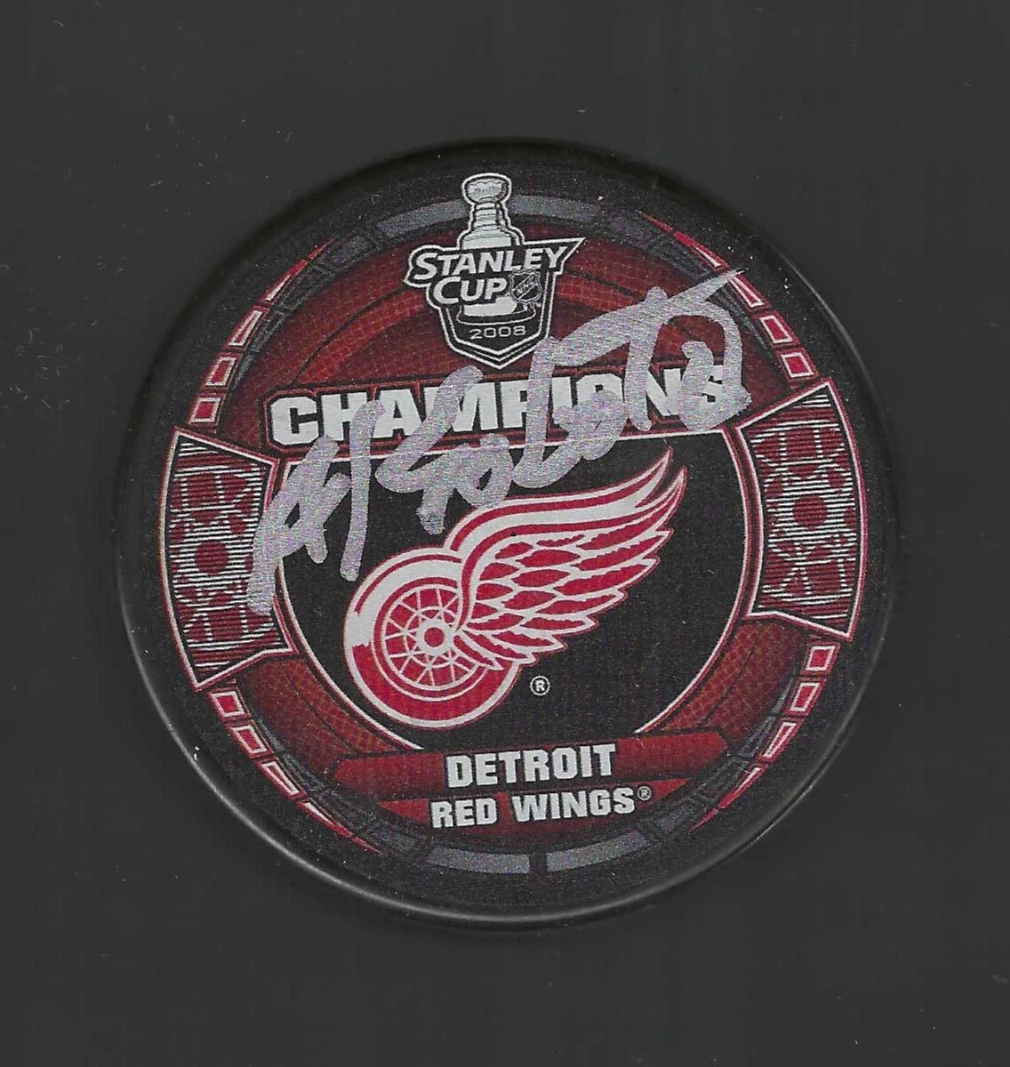 Al Sabotka Signed Detroit Red Wings 2008 Stanley Cup Champions Puck
