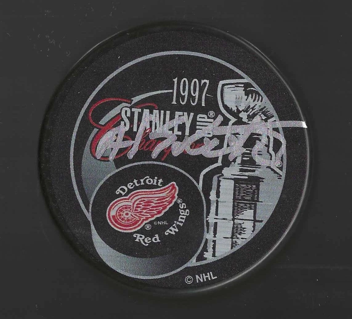 Al Sabotka Signed Detroit Red Wings 1997 Stanley Cup Champions Puck
