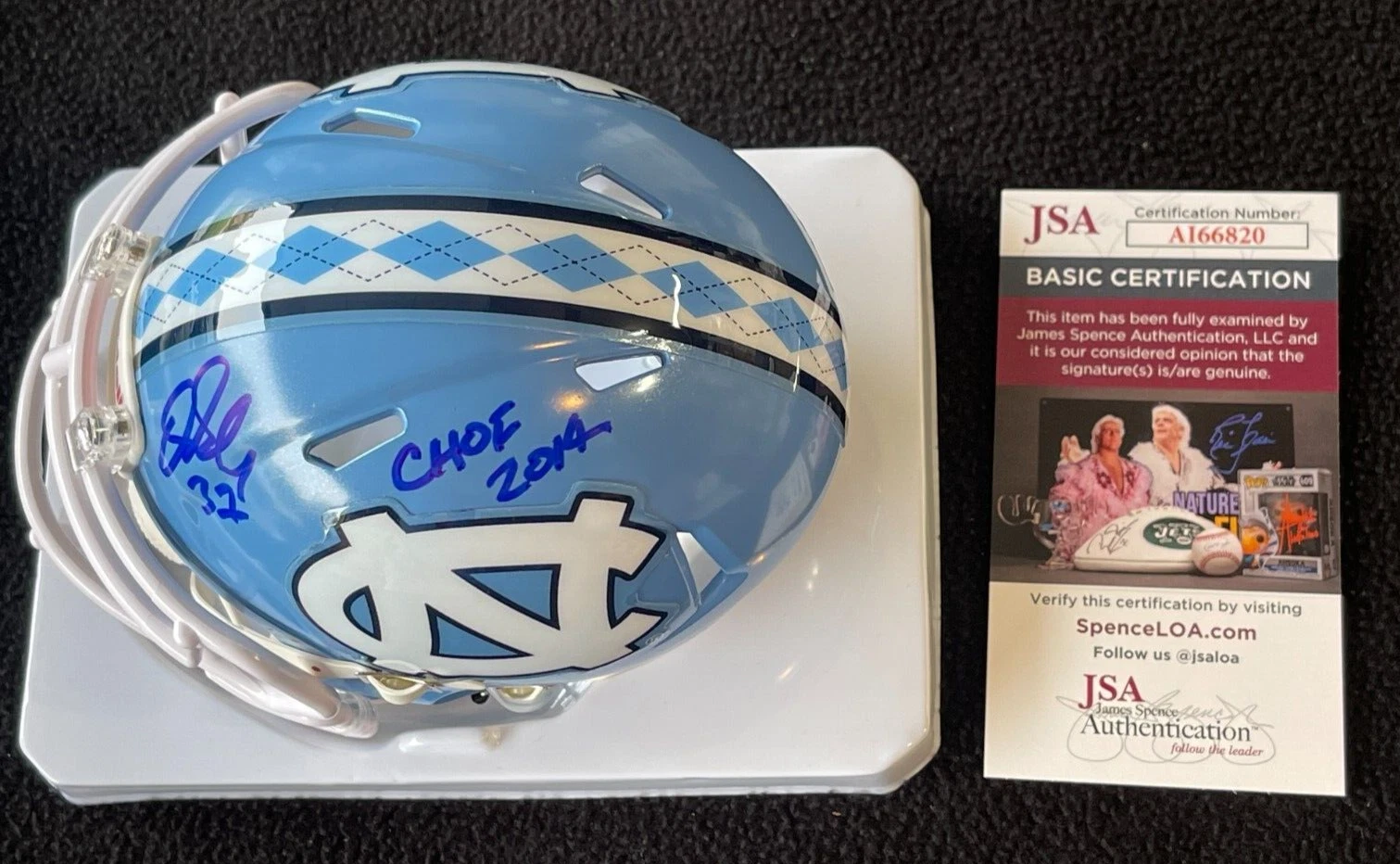 Dre Bly Signed & Inscribed North Carolina Tar Heels Mini Helmet JSA COA
