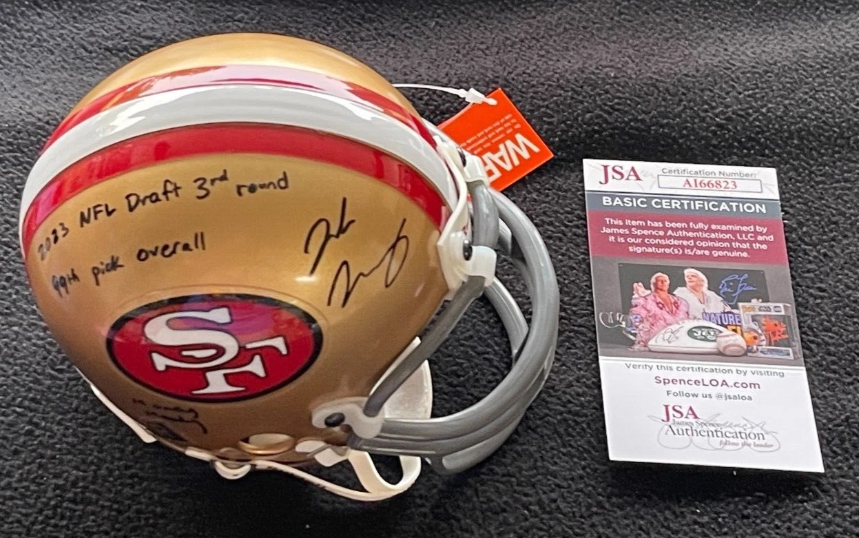 Jake Moody Signed & Inscribed San Francisco 49ers Mini Helmet JSA COA AI66823
