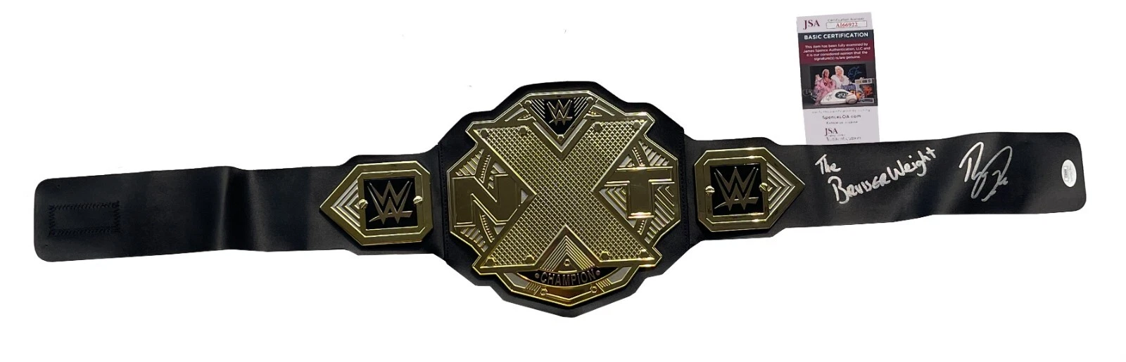 Pete Dunne Signed & Inscribed Signed WWE NXT Champion Toy Belt JSA COA

