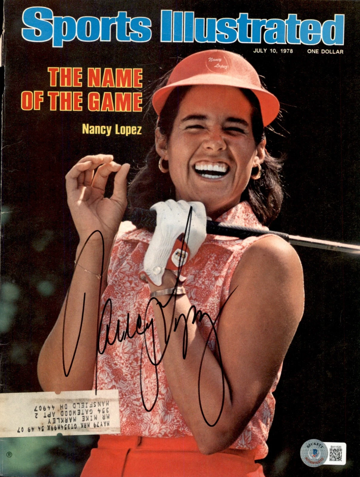 Nancy Lopez Signed Sports Illustrated Magazinee Loose Cover Beckett COA
