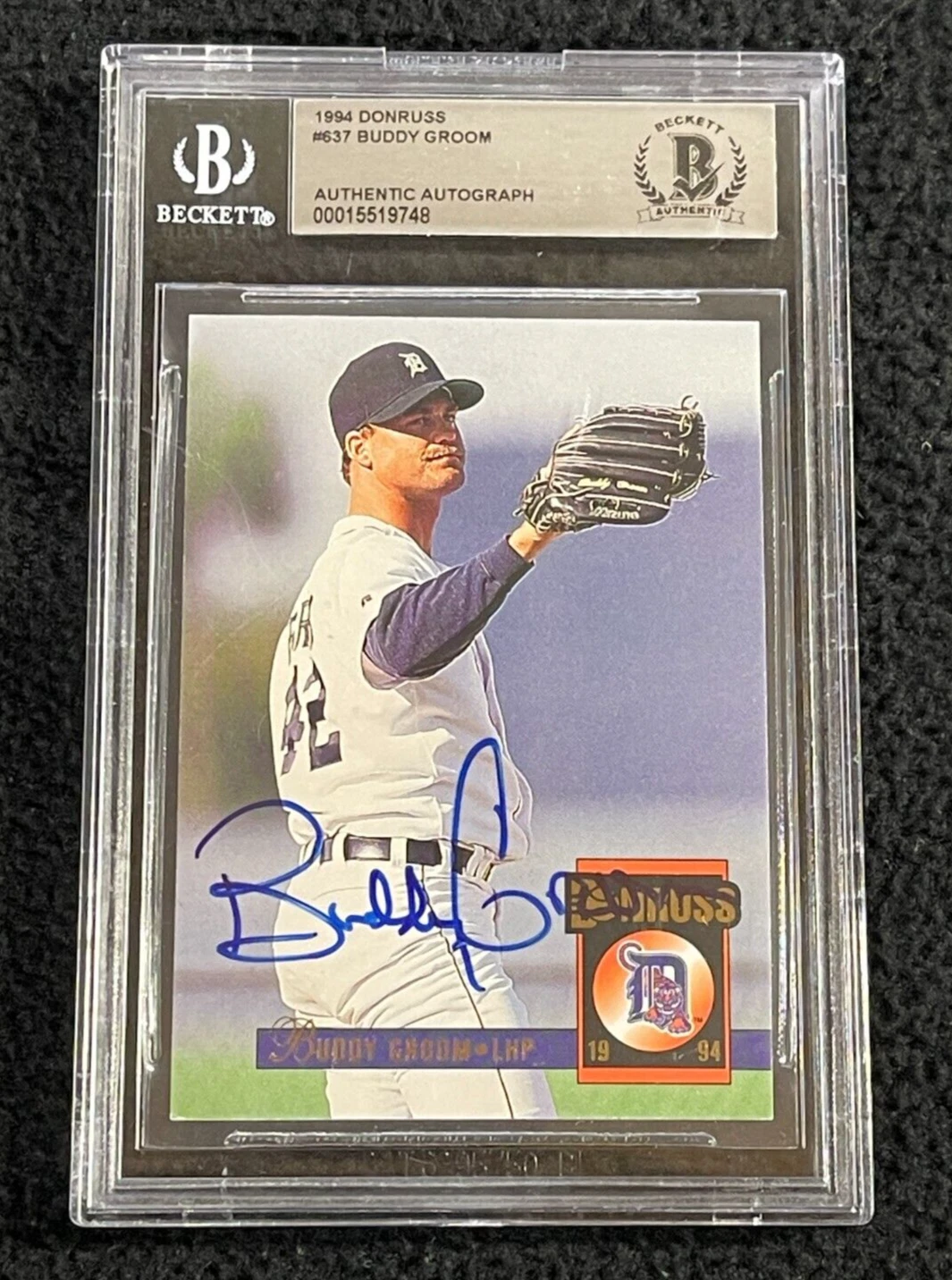 Buddy Groom Signed 1994 Donruss Card #637 BAS Certified Detroit Tigers
