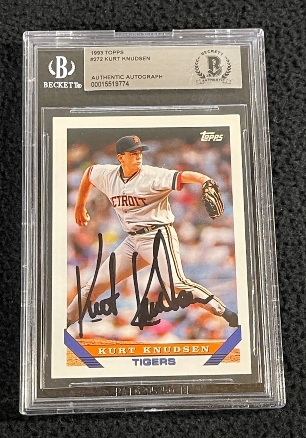 Kirk Knudsen Signed 1993 Topps Card #272 BAS Certified Detroit Tigers
