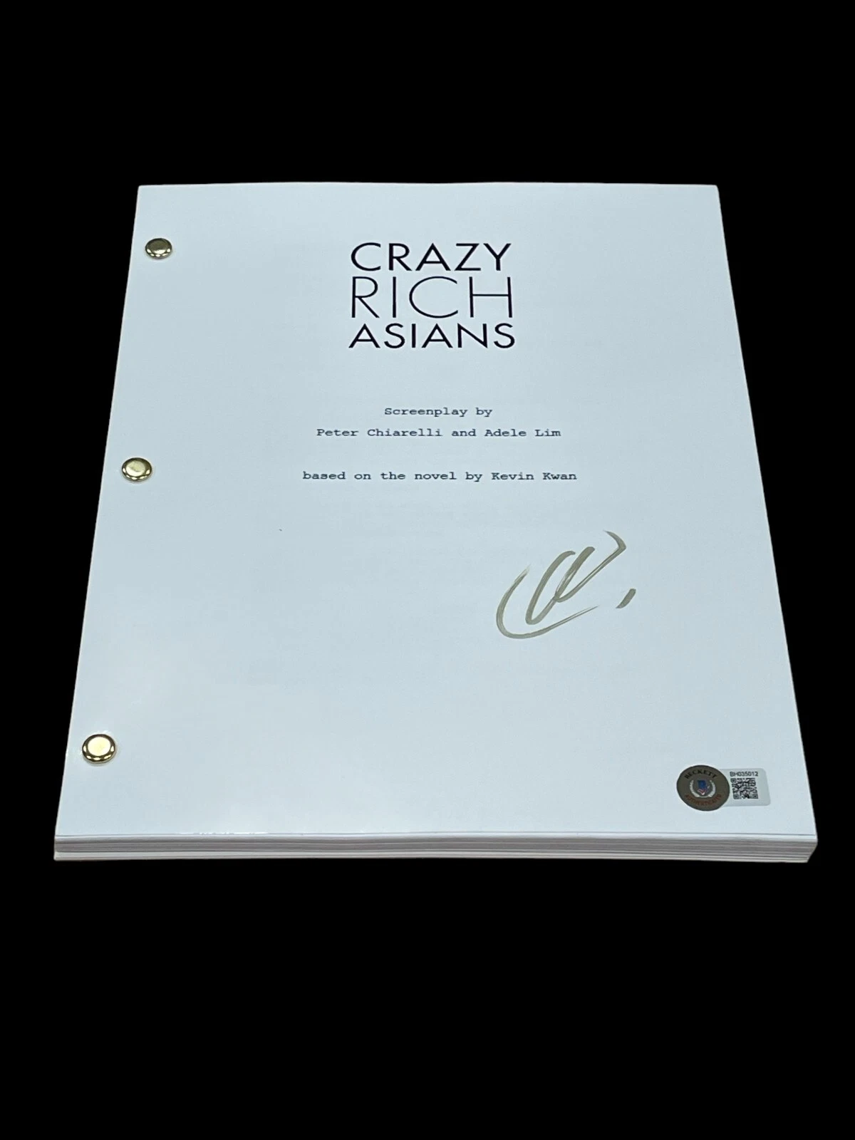 Henry Golding Crazy Rich Asians Signed Autograph Full Movie Script BAS Beckett
