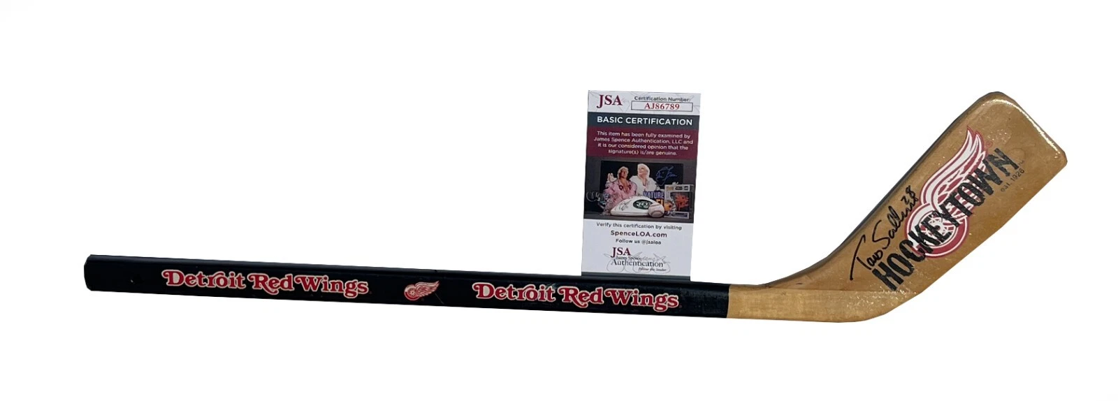 Tomas Sandstrom Signed Detroit Red Wings Wood Mini Goalie Stick JSA COA
