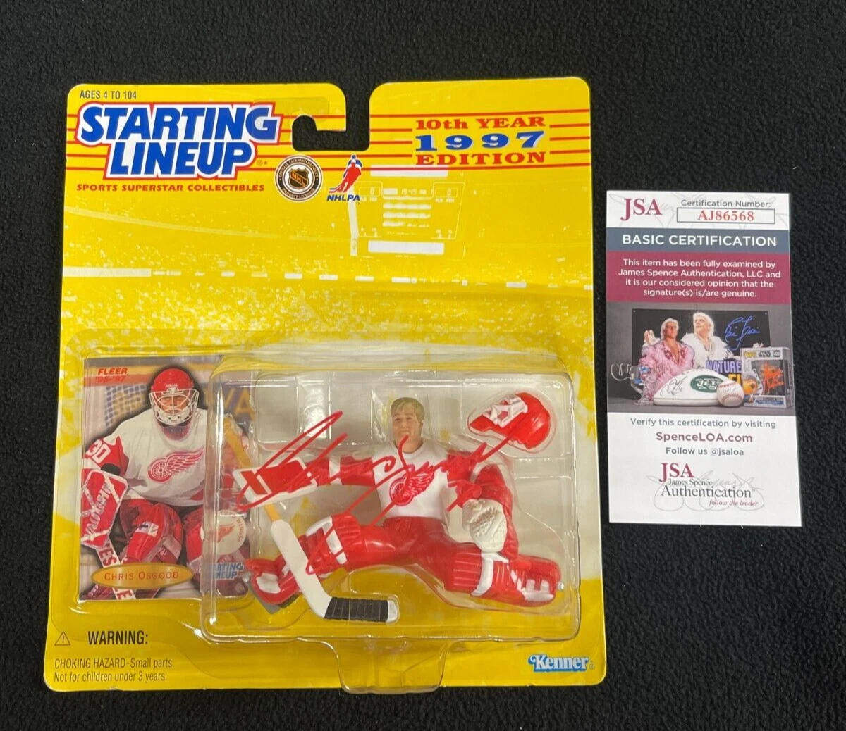 Chris Osgood Signed Detroit Red Wings Starting Lineup Action Figure JSA COA
