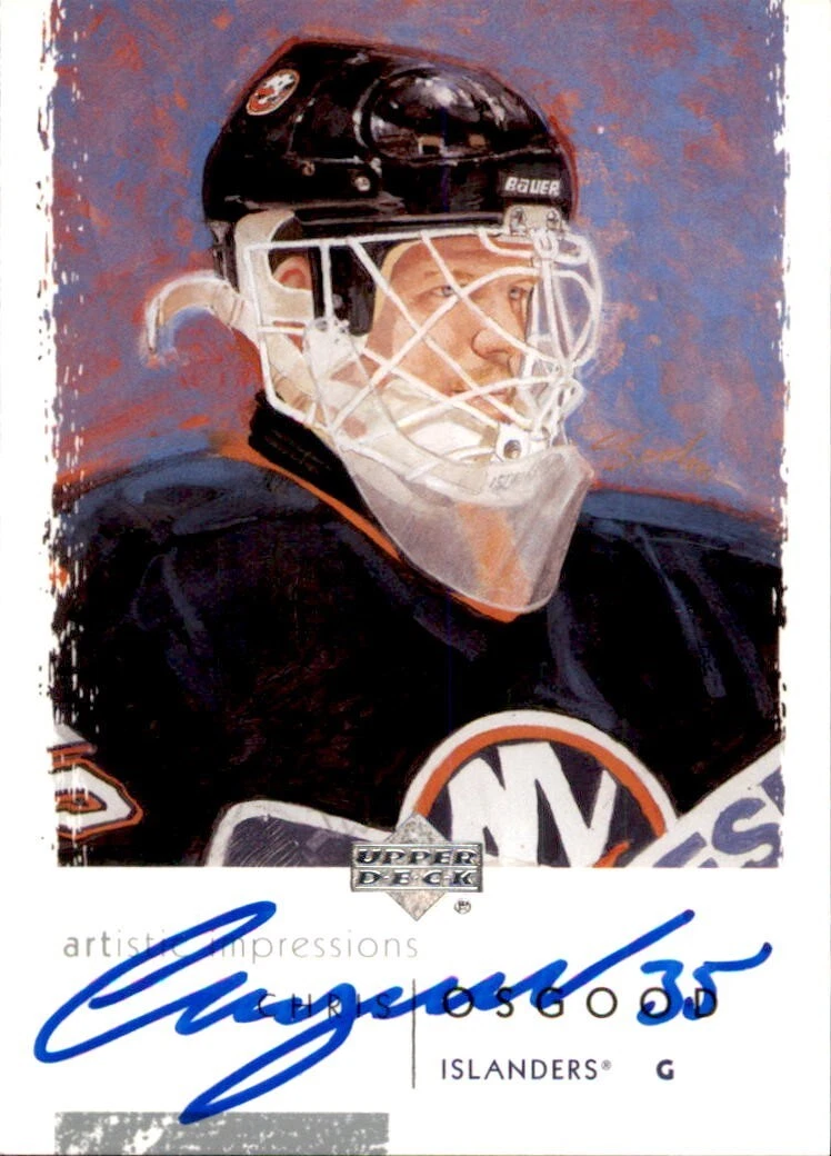 Chris Osgood Signed 2002/03 UD Artistic Impressions Card #57 New York Rangers
